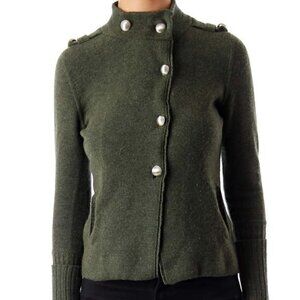 [Banana Republic] Green Wool Slant Button Cardigan- Size SP